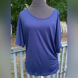SHEIN Womens Cut Out Sleeve Navy Blue Top Size 2XL